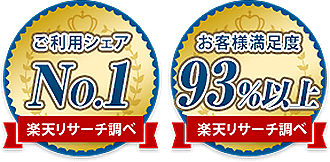 おかげさまでご利用シェアNo.1、お客様満足度93%以上