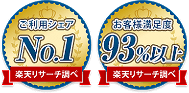 【楽天リサーチ調べ】お客様満足度93%異常