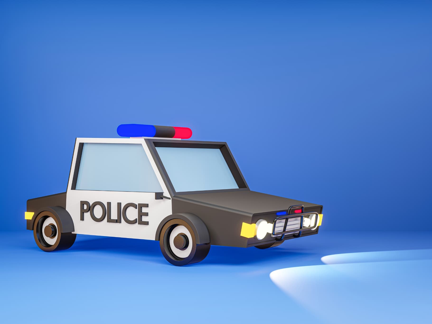 POLICEと書かれたパトカー